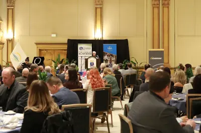 Warden Hilda MacDonald addresses the 2025 Warden's Luncheon.