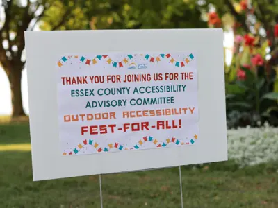 A sign posted at the 2024 Fest-for-All welcoming participants,
