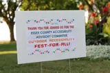 A sign posted at the 2024 Fest-for-All welcoming participants,