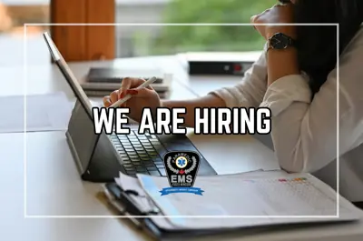 We are hiring. The Essex-Windsor EMS crest. An administrative assistant.