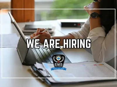 We are hiring. The Essex-Windsor EMS crest. An administrative assistant.