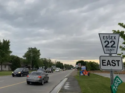 County Road 22 near Belle River with traffic going in both directions